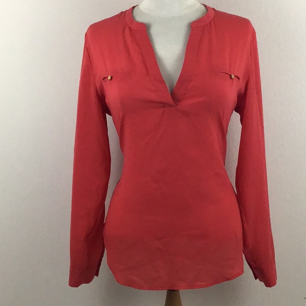 🎈Mossimo Red Long sleeve Blouse Size M 🎈